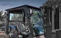 Forklift with cab cover