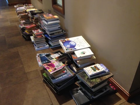 Books separated for donation