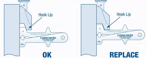 when to replace forklift fork worn out hooks