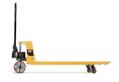 Profile view of Caterpillar pallet jack