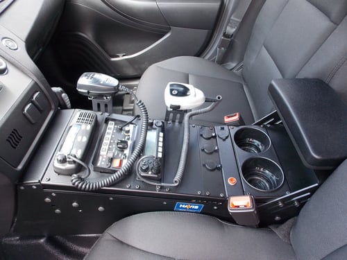 Police car interior equipment after Fallsway upfit