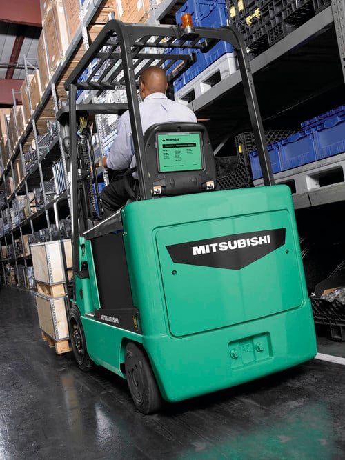 Mitsubishi 3,000-3,500 lb Capacity Electric Cushion Tire Forklift