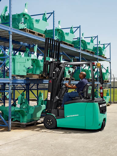 Mitsubishi 3,000-4,000 lb Capacity 3-Wheel Forklift