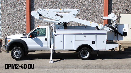 Dur-A-Lift Telescopic Articulating Material Handling Bucket Truck  DPM2 Action Shot