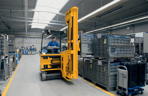 Jungheinrich EFX 410-413 Turret Truck in aisle