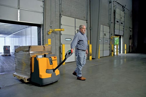 Jungheinrich EJE 120/120E Walkie Pallet Trucks in warehouse