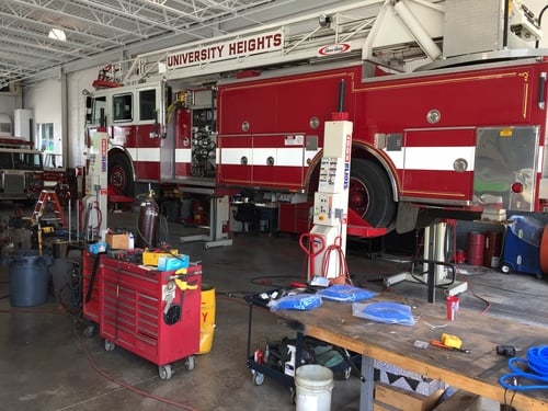 Fire Emergency Vehicle Lifted Side View