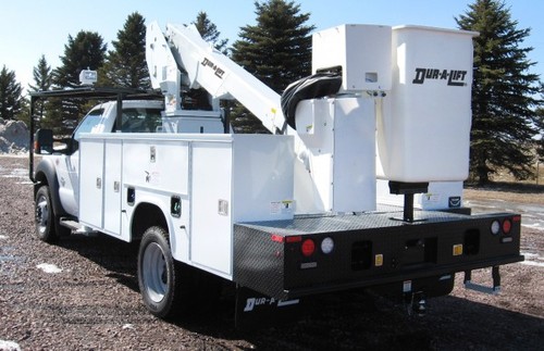 Dur-A-Lift Heavy-Duty Telescopic Bucket Truck Double Basket DHT Series Back View