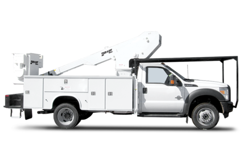 Dur-A-Lift Heavy-Duty Telescopic Bucket Truck Double Basket DHT Series Side View