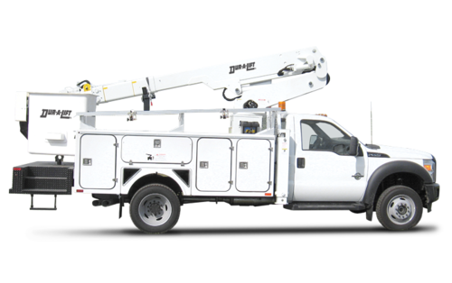 Dur-A-Lift Telescopic Material Handling Bucket Truck DPM Series Side View