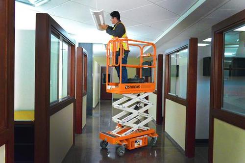 feature picture of Snorkel S3008P Push-Around Mini Scissor Lift