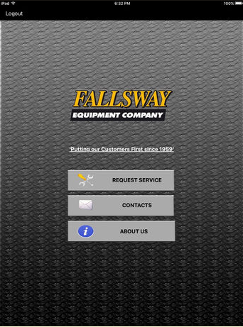 Fallsway Mobile App home screen