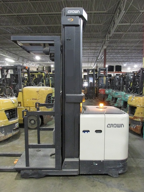 Left Side of Used 2014 Crown SP3510-30 Order Picker Forklift