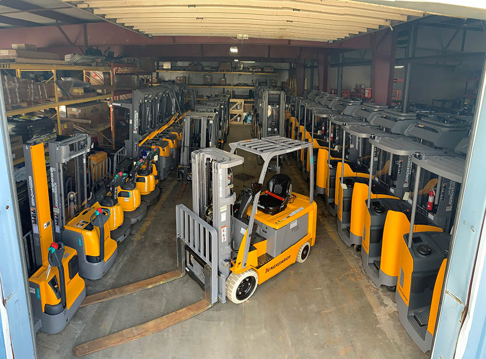Forklift in factory